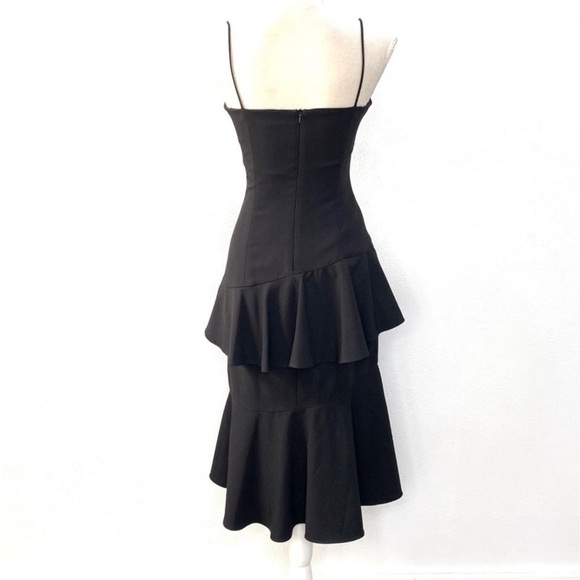 Black Halo Barbado Slip Dress Black Size 2 Sleeveless Fitted Stretch Goth - Picture 6 of 8